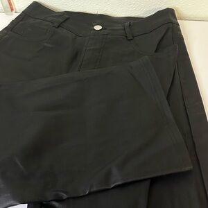 Chic Black Faux Leather Trousers